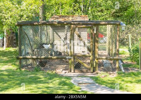 Chicken hutch, Hattingley, Medstead, Alton, Hampshire, England, United Kingdom. Stock Photo