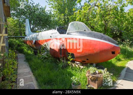 Jet provost trainer jet aircraft, Medstead, Alton, Hampshire, England, United Kingdom. Stock Photo