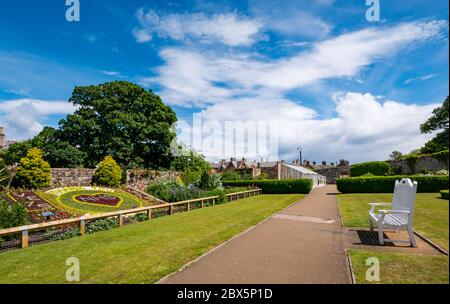 North Berwick, East Lothian, Scotland, United Kingdom, 5th June 2020. Floral tribute & thank you to the NHS in Lodge Gardens recently completed in the sunshine Stock Photo