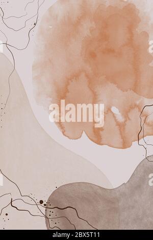 Hand painted abstract watercolor shapes set. Abstract collage backgrounds Stock Photo
