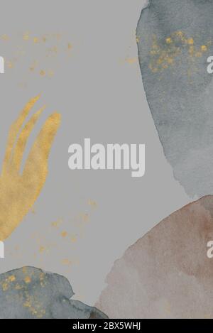 Hand painted abstract watercolor shapes set. Abstract collage backgrounds Stock Photo