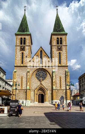 The Jesus' Sacred Heart Cathedral in Sarajevo,Bosnia and Herzegovina. Stock Photo