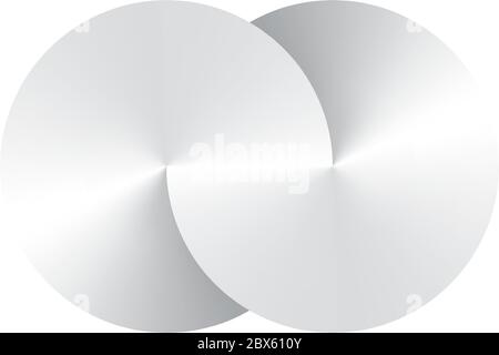 Infinity symblol of interlaced circles. Vector sign with gradient effect. Stock Vector