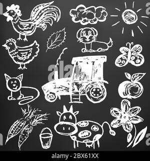 Hand Drawn Farm Tractor. Doodle Sketch Stock Vector - Illustration of  style, icon: 223338572