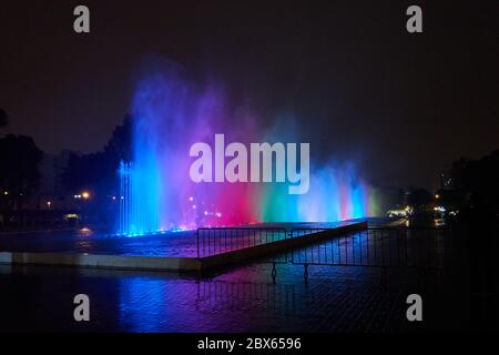 Colorful water spectacular of Magico del agua Stock Photo