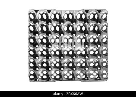 Top view empty eggs package, Isolated on white background. with clipping path. Stock Photo