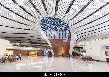 Beijing, China September 30, 2019: Beijing Daxing New International Airport Terminal PKX in China.
