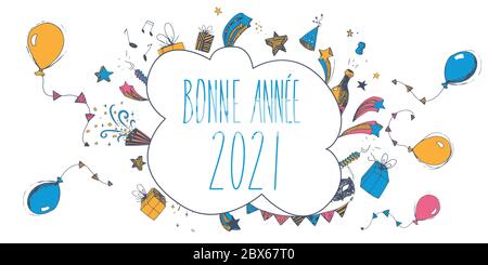 Carte De Voeux Illustree Bonne Annee 21 Stock Photo Alamy