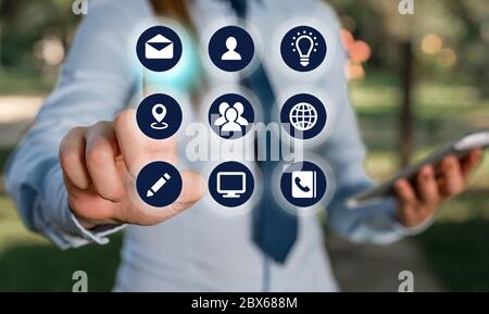 Grids And Different Set Up Of The Icons Latest Digital Technology Concept Stock Photo