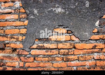 Old ancient brick wall background and texture for design decoration interior and exterior. Stock Photo