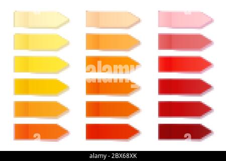 Realistic sticky notes collection. Arrow flag tabs. Post note stickers. Colorful sticky paper sheets. Vector illustration. Stock Vector