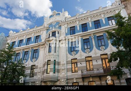 10b Elizabetes Street Art Nouveau Riga Latvia building Stock Photo - Alamy