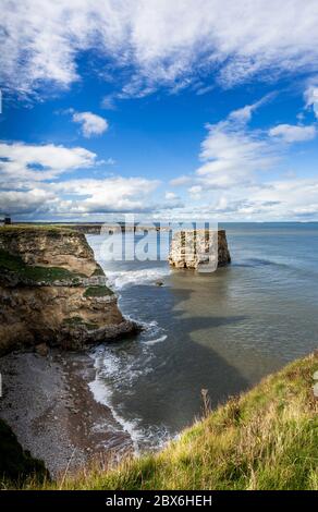 Marsden cliffs and rock, leas, South Shields Stock Photo