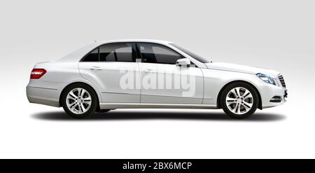 Sedan premium car side view isolated on white backgroynd Stock Photo ...