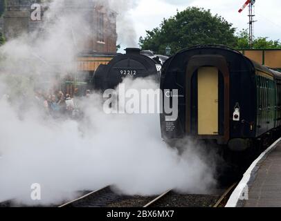 Mid Hants Railway 'War on the Line' 2019 (D-day 75) with Enactors dressed in period costume at Alresford, Ropley and Medstead & Four Marks Stations. Stock Photo