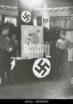 SA collection campaign. Heinrich Hoffmann Photographs 1933 Adolf Hitler's official photographer, and a Nazi politician and publisher, who was a member of Hitler's intimate circle. Stock Photo