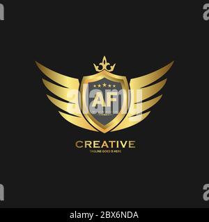 Abstract letter shield logo design template. Premium nominal monogram business sign. Stock Vector