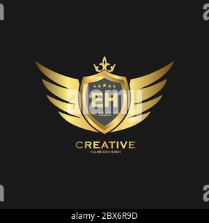 Abstract letter shield logo design template. Premium nominal monogram business sign. Stock Vector