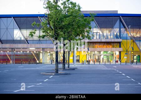 Entrance to IKEA store shut during Lockdown due to corona virus pandemic in UK Stock Photo