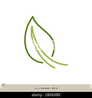 Outline Leaf Vector Logo Template Illustration Design. Vector EPS 10 ...