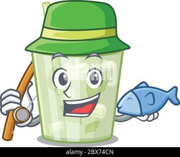 Mascot Design Of Mojito Lemon Cocktail Announcing New Products On A 