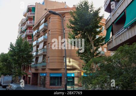 BARCELONA, SPAIN - JULY 13, 2013: Residential area in Barcelona Stock Photo