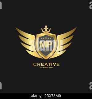 Abstract letter RL shield logo design template. Premium nominal monogram business sign. Stock Vector