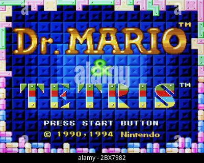 Dr Mario & Tetris - SNES Super Nintendo  - Editorial use only Stock Photo