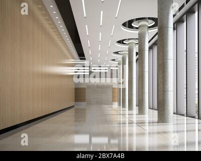 3d rendering luxury hotel lobby reception Stock Photo - Alamy