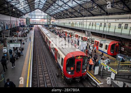 LONDON, United Kingdom. SEPTEMBER 12TH, 2019. London Underground at Earl's Court Station Stock Photo