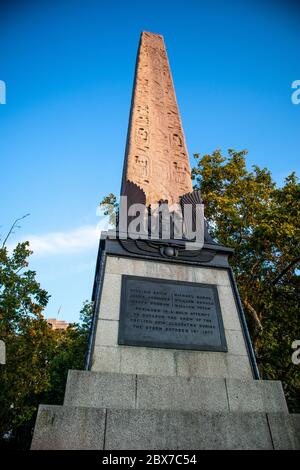 LONDON, United Kingdom. SEPTEMBER 14TH, 2019. Cleopatra's Needle on Victoria Embankment in London Stock Photo