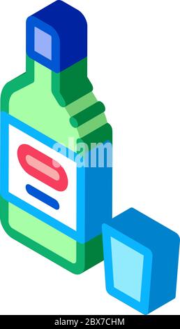 Alcohol spray icon isometric vector. Clean bottle. Plastic trigger ...