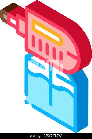 Electric Mosquito isometric icon vector illustration Stock Vector