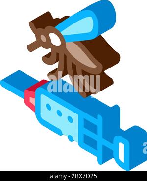 Mosquito Skull isometric icon vector illustration Stock Vector