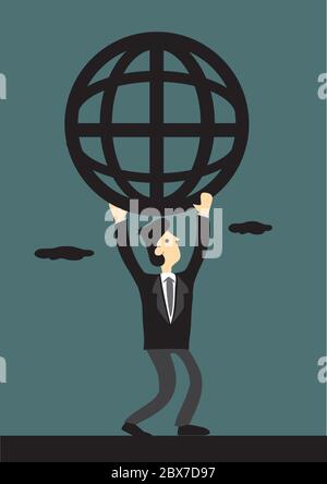 Global network illustration in comic style. Cyber world vector cartoon ...