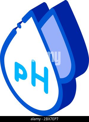 Neutral Ph Drop isometric icon vector illustration Stock Vector