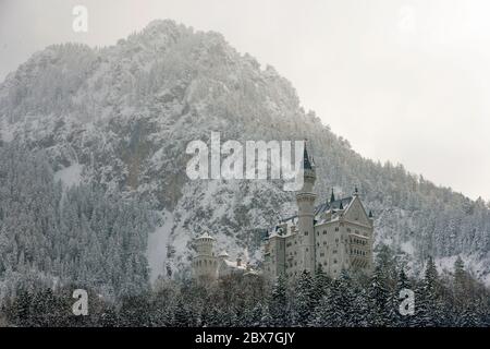 SNOWSHOE HIKE IN BAVARIA Stock Photo