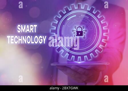 Handwriting text Smart Technology. Conceptual photo used to protect and prevent errors in hard drives Stock Photo