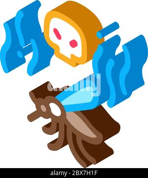 Mosquito Skull isometric icon vector illustration Stock Vector