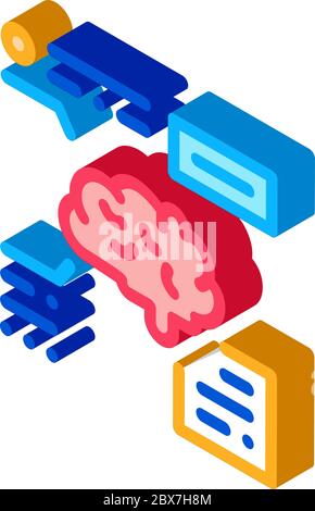 Brain Feature isometric icon vector illustration Stock Vector