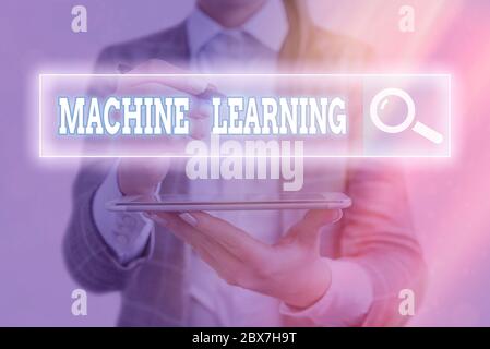 Handwriting text writing Machine Learning. Conceptual photo the concept that a computer can learn new data itself Stock Photo
