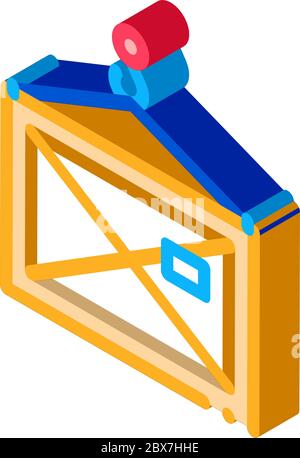 Wooden Container isometric icon vector illustration Stock Vector