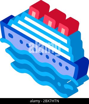 Cruise Ship isometric icon vector illustration Stock Vector