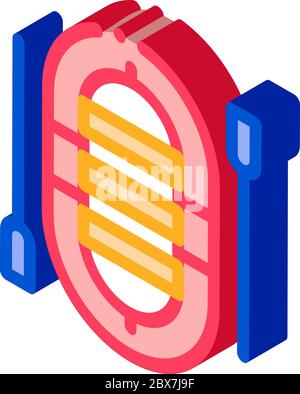 Boat With Oars isometric icon vector illustration Stock Vector