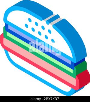 Hamburger Food isometric icon vector illustration Stock Vector