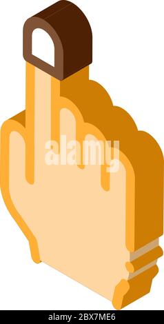 Finger Thimble isometric icon vector illustration Stock Vector