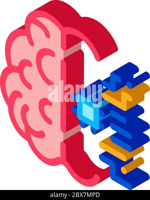 Ai Brain Chip isometric icon vector illustration Stock Vector