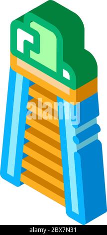 Judge Tower Chair isometric icon vector illustration Stock Vector