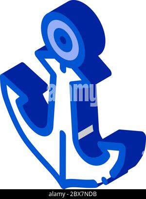 Boat Anchor isometric icon vector illustration Stock Vector