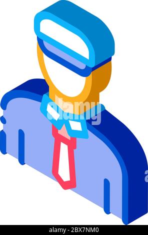 Ship Captain isometric icon vector illustration Stock Vector